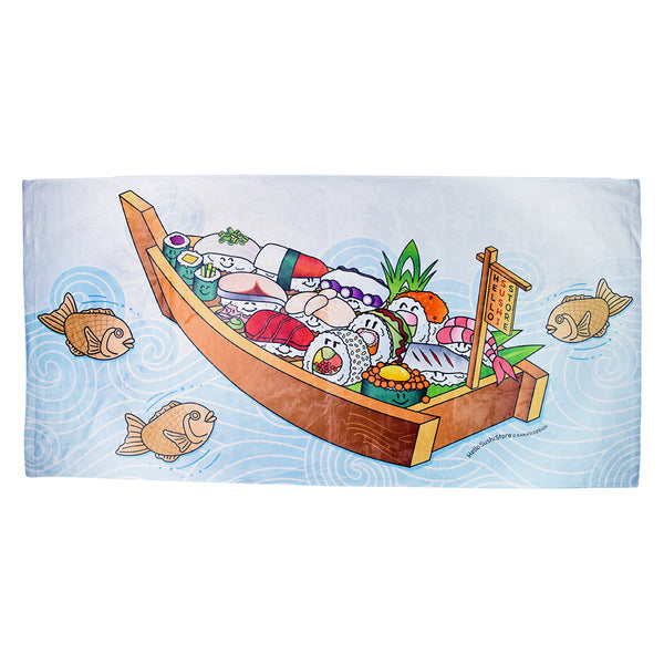 Sushi Boat Beach Towel