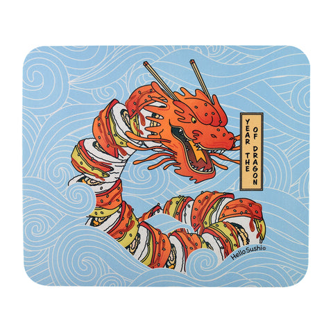Sushi Dragon Mouse Pad (2024 Year of the Dragon) by Hello Sushi Store